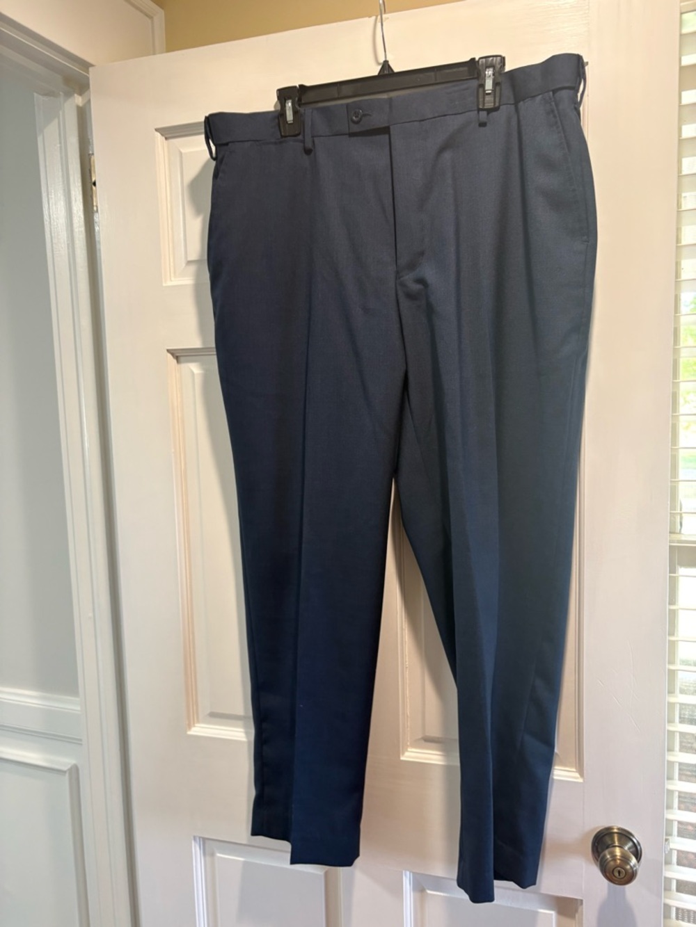 Saddlebred Men's Navy Flat-Front Dress Pants